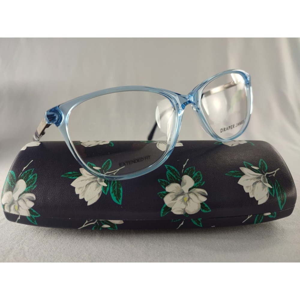 Draper James DJ5027 416 Blue Crystal Cat Eye Eyeglass Frames 56-16-140 NWT